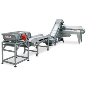 Zestaw urządzeń do przyjęcia, sortowania i odszypułkowania winogron 