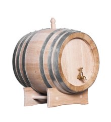 Beczki z drewna akacji na białe wino, kranik mosiężny do 50 litrów