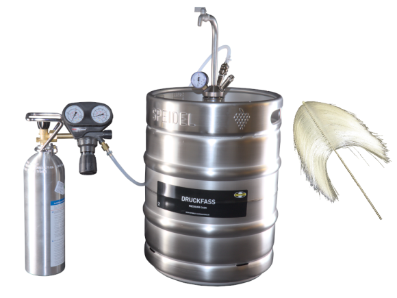 Zbiornik ciśnieniowy (keg) do nagazowywania cydru lub innych napojów, 50 litrów (zestaw)