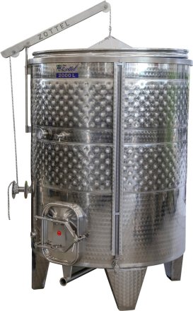 Zbiornik otwarty fermentacyjny z dwoma płaszczami chłodzącymi